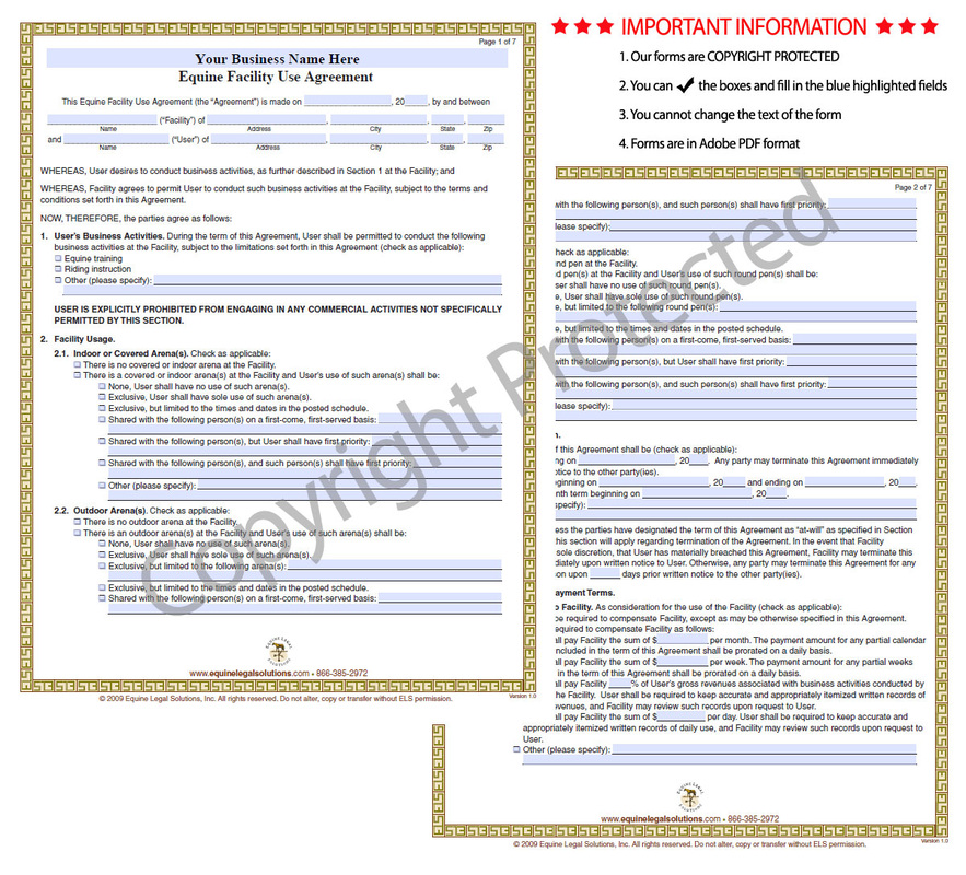 Horse Lease Agreement Template from www.equinelegalsolutions.com